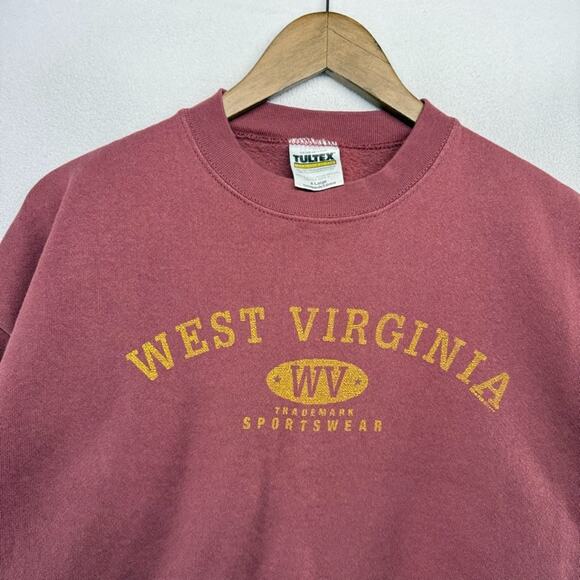 Vintage Other - Vintage West Virginia Sweatshirt Mens XL Red Graphic Crewneck Spellout Faded 90s